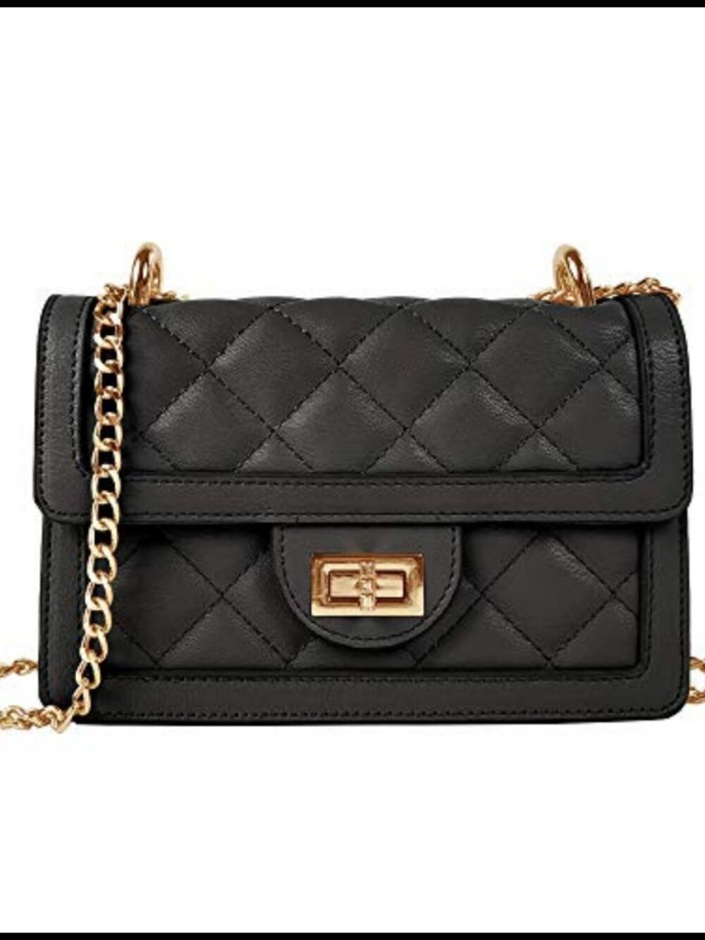 Quilted Crossbody Bag PU Leather Vegan Mini Shoulder Purse